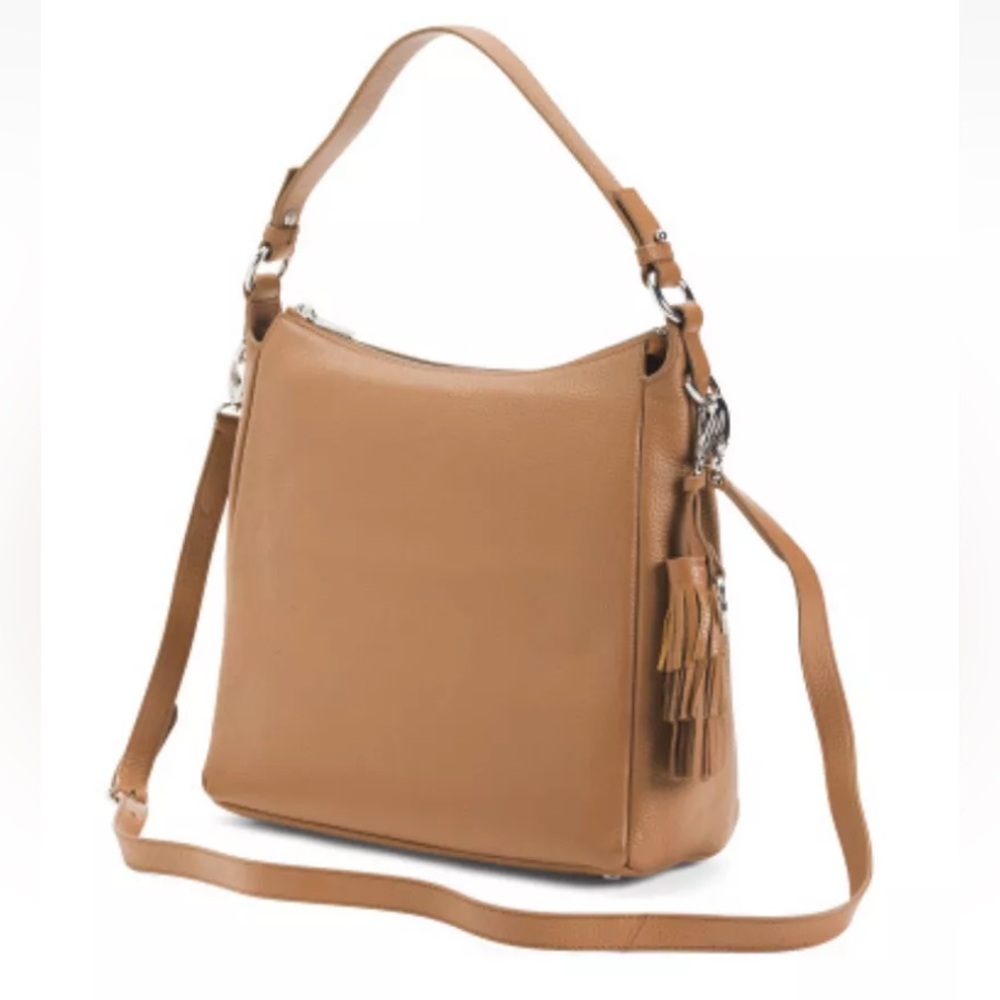 Valentina Italy leather hobo bag cognac brown